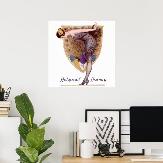 Peacock Woman Flapper Poster (Thuiskantoor)