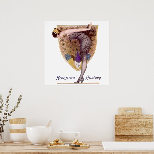  Peacock Woman Flapper  Poster (Keuken)