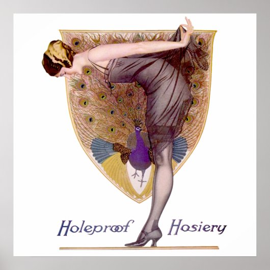  Peacock Woman Flapper  Poster (Voorkant)