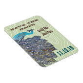 Peacock Woodgrain Save the Date Magneet (Rechterzijde)