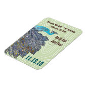 Peacock Woodgrain Save the Date Magneet (Linkerzijde)
