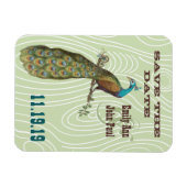  Peacock Woodgrain Save the Date Magneet (Horizontaal)