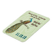  Peacock Woodgrain Save the Date Magneet (Linkerzijde)