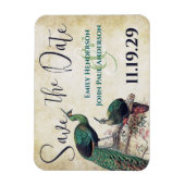  Peacock Woodgrain Save the Date Magneet (Verticaal)