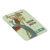 Peacock Woodgrain Save the Date Magneet (Rechterzijde)