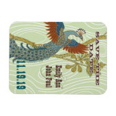 Peacock Woodgrain Save the Date Magneet (Horizontaal)