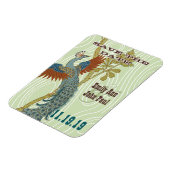 Peacock Woodgrain Save the Date Magneet (Linkerzijde)