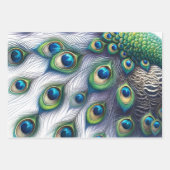Peacock Wrapping Papier Groen en Paars Inpakpapier Vel (Voorkant)