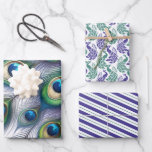 Peacock Wrapping Papier Groen en Paars Inpakpapier Vel<br><div class="desc">Voeg een voortreffelijk tintje toe aan uw cadeau-geven met Do Tell A Belle's prachtige pauw inpakpapier vellen. Oorspronkelijk ontworpen om ons huwelijksthema aan te vullen, zijn deze veelzijdige lakens ideaal voor verjaardagen, vrijgezellenfeesten of speciale gelegenheden. Versierd met unieke pauwenkunst en -patronen, bloeit elk blad in fascinerende tinten van blauwgroen groen,...</div>