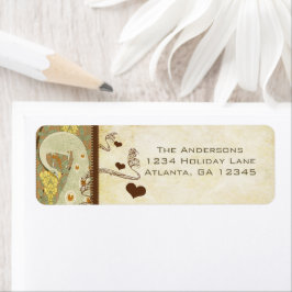  Peacock Yellow Coral and Grey Labels