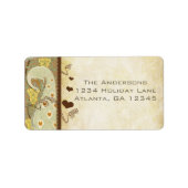 Peacock Yellow Coral Musical Notes Etiket (Voorkant)