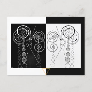 Peacock Yin en Yang DUET illustratie Briefkaart