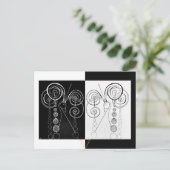 Peacock Yin en Yang DUET illustratie Briefkaart (Staand voorkant)