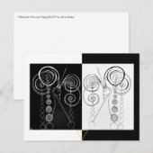 Peacock Yin en Yang DUET illustratie Briefkaart (Voorkant / Achterkant)