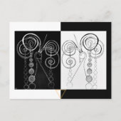 Peacock Yin en Yang DUET illustratie Briefkaart (Voorkant)