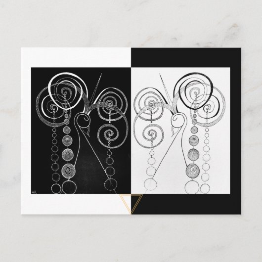 Peacock Yin en Yang DUET illustratie Briefkaart (Voorkant)