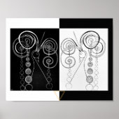 Peacock Yin en Yang DUET illustratie Poster (Voorkant)