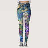 Peacock Yoga Pilates Hot Pants Leggings (Voorkant)