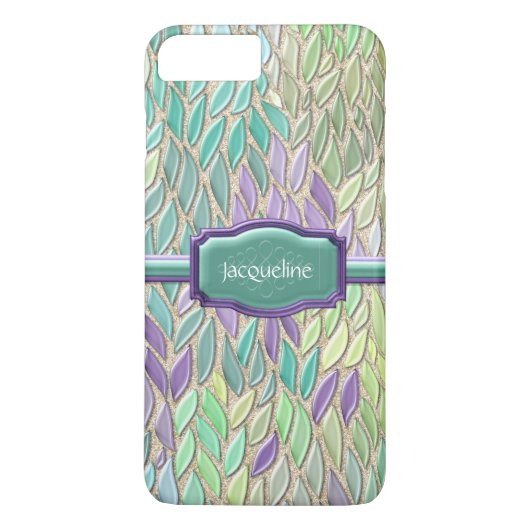 Peacock Zee Glass Mosaic Feather Impressionistic Case-Mate iPhone Case (Achterkant)