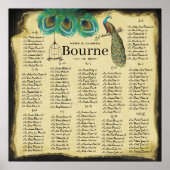  Peacock Zittingsgrafiek Max. 150 gasten Poster (Voorkant)