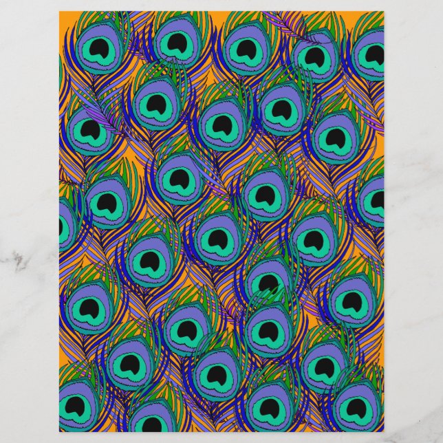 Peacockdampapier - Tropisch oranje (Voorkant)