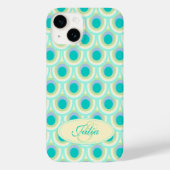 Peacockpatroon mint aqua groene naam Case-Mate iPhone case (Achterkant)