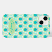 Peacockpatroon mint aqua groene naam Case-Mate iPhone case (Achterkant (horizontaal))