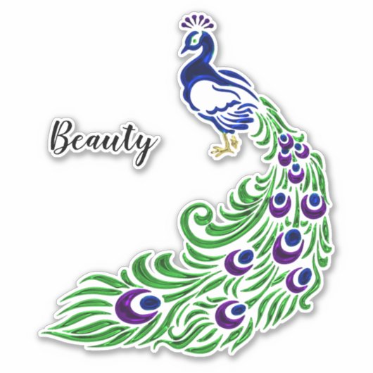 Peacock's Beauty 2 Sticker (Voorkant)