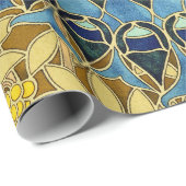 Peacocks Birds Rowan Trees Art Nouveau Cadeaupapier (Rol Hoek)