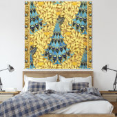 Peacocks Birds Rowan Trees Art Nouveau Canvas Afdruk (Insitu (Slaapkamer))
