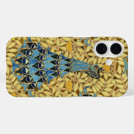 Peacocks Birds Rowan Trees Art Nouveau Case-Mate iPhone Case (Achterkant (horizontaal))