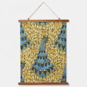 Peacocks Birds Rowan Trees Art Nouveau Hangend Wandkleed (Voorkant)