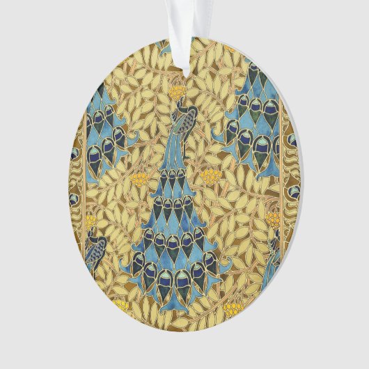 Peacocks Birds Rowan Trees Art Nouveau Ornament (voorkant)