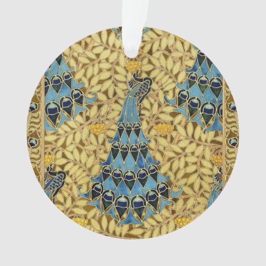 Peacocks Birds Rowan Trees Art Nouveau Ornament (voorkant)