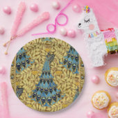 Peacocks Birds Rowan Trees Art Nouveau Papieren Bordje (Feest)