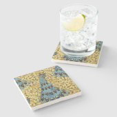 Peacocks Birds Rowan Trees Art Nouveau Stenen Onderzetter (Zijkant)