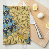 Peacocks Birds Rowan Trees Art Nouveau Theedoek (Quarter Fold)