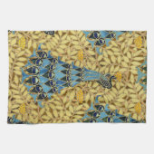 Peacocks Birds Rowan Trees Art Nouveau Theedoek (Horizontaal)