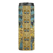 Peacocks Birds Rowan Trees Art Nouveau Thermosbeker (Achterkant)