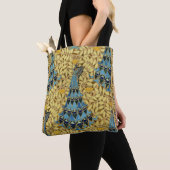 Peacocks Birds Rowan Trees Art Nouveau Tote Bag (Dichtbij)