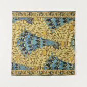 Peacocks Birds Rowan Trees Art Nouveau Wandkleed (Voorkant (horizontaal))