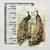  Peacocks Bridal Tea Kaart (Voorkant / Achterkant)