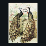Peacocks Bridal Tea Kaart<br><div class="desc">Uitnodigingen met een illustratie van twee pauzes. Pas ze aan met je eigen tekst. Ideaal voor een vrijgezellenfeest thee.</div>