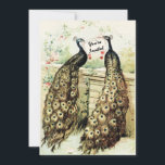 Peacocks Bridal Tea Kaart<br><div class="desc">Uitnodigingen met een   illustratie van twee pauzes. Pas ze aan met je eigen tekst. Ideaal voor een vrijgezellenfeest thee.</div>