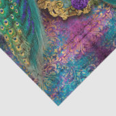 Peacocks Elegant Feathers Glitter Pink Decoupage Tissuepapier (Detail)