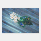 Peacocks & Emerald Green Metallic Silk Inpakpapier Vel (Voorkant)