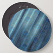 Peacocks & Emerald Green Metallic Silk Ronde Button 6,0 Cm (Voorkant /achterkant)