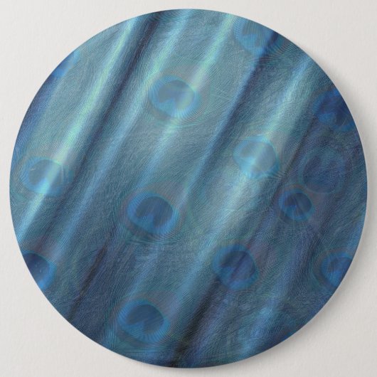 Peacocks & Emerald Green Metallic Silk Ronde Button 6,0 Cm (Voorkant)