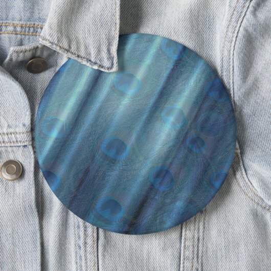 Peacocks & Emerald Green Metallic Silk Ronde Button 6,0 Cm (In situ)