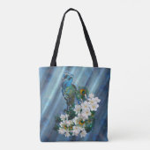 Peacocks & Emerald Green Metallic Silk Tote Bag (Achterkant)